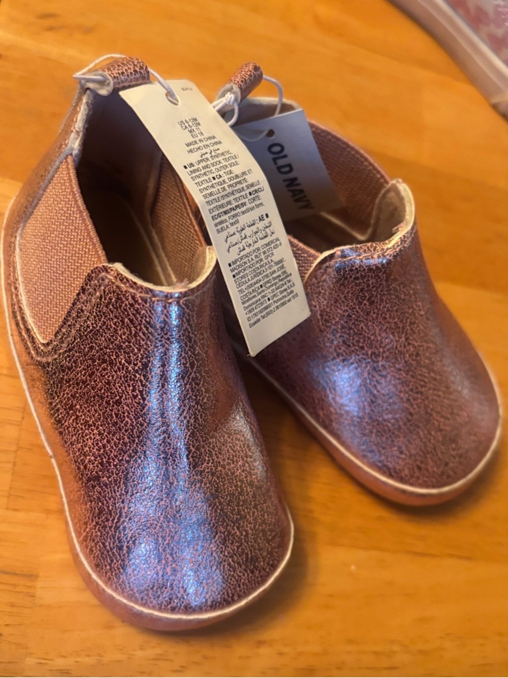 Old Navy Metallic Rose Gold Slip-On Baby Shoes